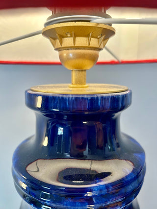 Große Mid century Tischlampe aus Scheurich Vase