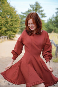 KAYLA Dress Sienna – Organic Cotton, Ruffle Hem, Elegant & Comfortable — Ansicht 5