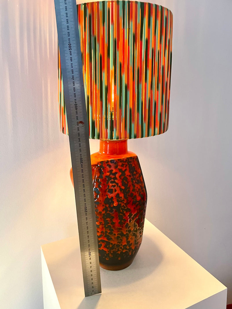 Fat Lava 70er Jahre Tischlampe von S.P. Gerz - mit Pop Weave Schirm — Ansicht 9