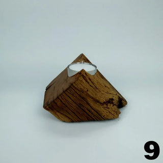 Timbur – Holz Teelichthalter | Altholz & Edelstahl | Modernes Design mit Charakter