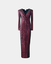 Cocktail dress Sabrina, recycled polyester, sequin trim, V-neck — Ansicht 2