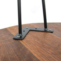 Handmade Whiskey Barrel Lid Coffee Table Ø66cm – Oak Wood with Steel Legs — Ansicht 9
