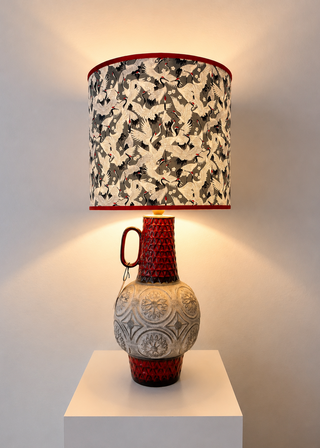 Large Bay Ceramic Lamp Brutalism Fat Lava Mid Century 41 cm
