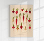 Radishes Chart – Botanischer Kunstdruck UV-resistent | Fine Art Poster von Patroa Studio