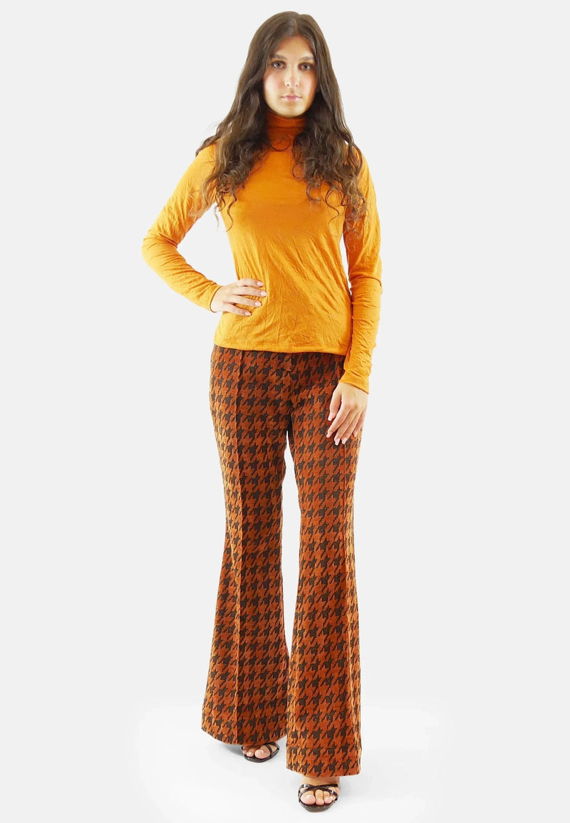 Pants Flared Design Houndstooth Recycled Polyester — Ansicht 3