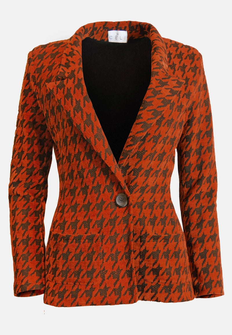 Blazer Sustainable Fabric Shimmery Houndstooth Recycled Polyester EU Production — Ansicht 4