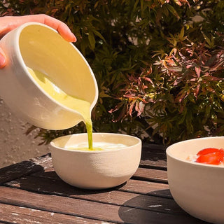 Matcha Set – Chawan & Besenständer | Handgemacht | Beige Edition