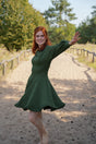 KAYLA dress green khaki – Organic cotton | Ruffle hem | Sustainable