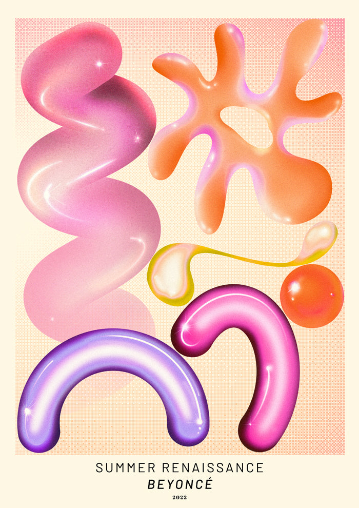 Beyoncé Album Summer Renaissance Pink & Purple Shapes A3 Fine Art Print — Ansicht 2