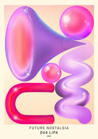 Dua Lipa Album Future Nostalgia Pink & Purple Shapes Poster — Ansicht 4