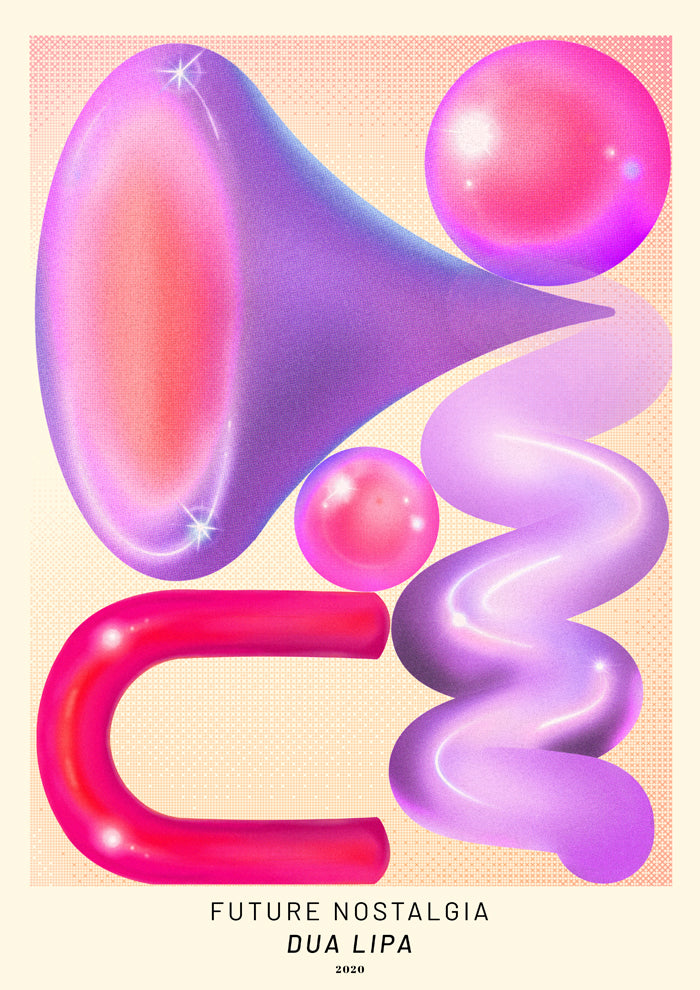 Dua Lipa Album Future Nostalgia Pink & Purple Shapes Poster — Ansicht 4