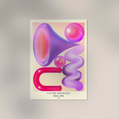 Dua Lipa Album Future Nostalgia Pink & Purple Shapes Poster