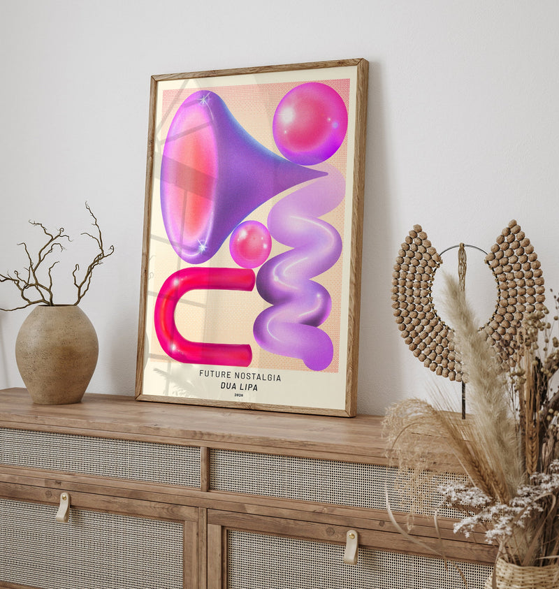 Dua Lipa Album Future Nostalgia Pink & Purple Shapes Poster — Ansicht 2