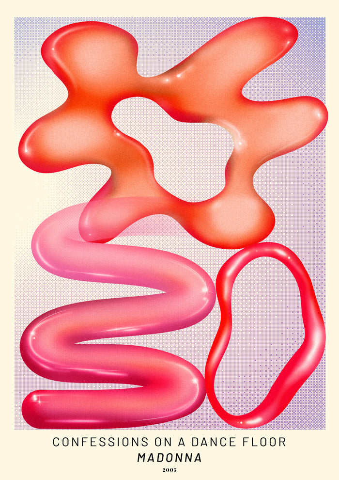Madonna Confessions on a Dance Floor Poster – Pink & Red Shapes Art Print — Ansicht 4