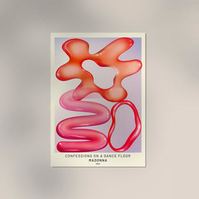 Madonna Confessions on a Dance Floor Poster – Pink & Red Shapes Art Print