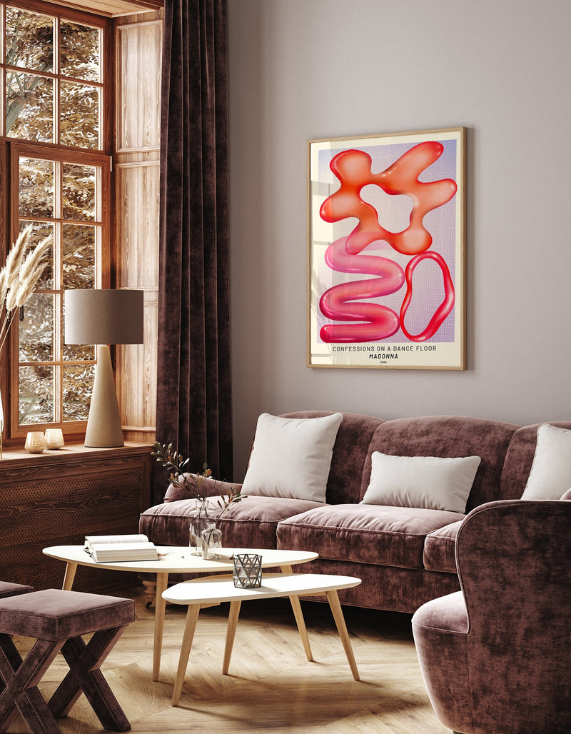 Madonna Confessions on a Dance Floor Poster – Pink & Red Shapes Art Print — Ansicht 2