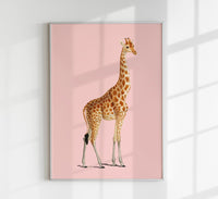 Giraffe Pink Poster – moderner Kunstdruck in Rosétönen — Ansicht 1