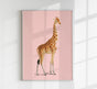 Giraffe Pink Poster – moderner Kunstdruck in Rosétönen