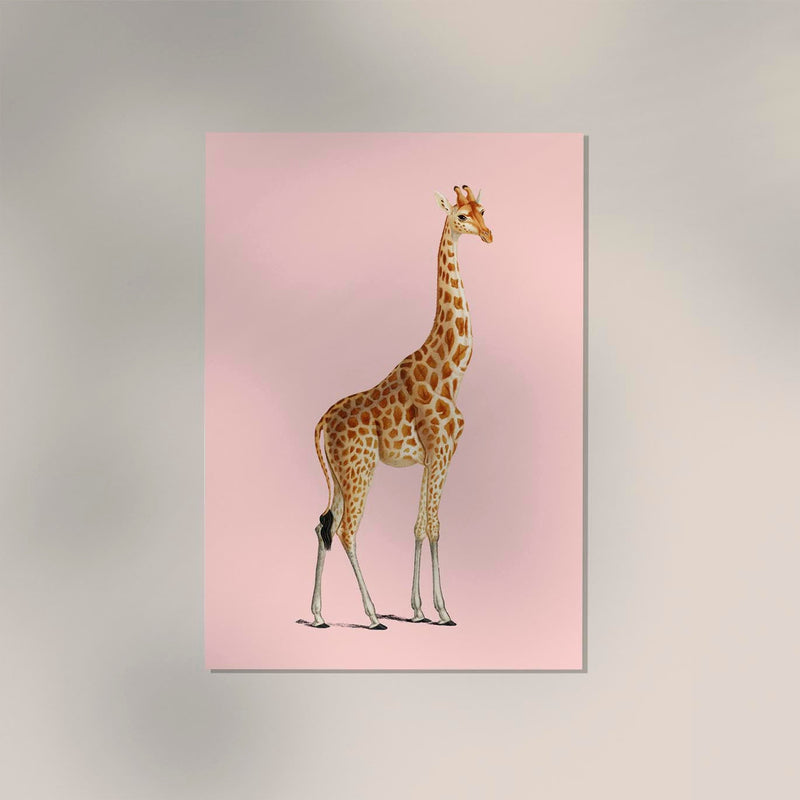 Giraffe Pink Poster – moderner Kunstdruck in Rosétönen — Ansicht 2