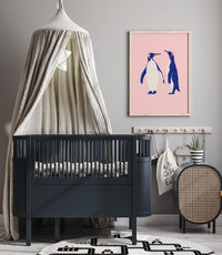 Pinguine in Pink – Fine Art Poster Tierillustration minimalistisch — Ansicht 2