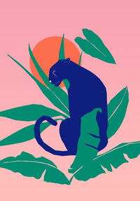 Tropical Panther Pink – Fine Art Print UV-beständig Wanddeko — Ansicht 3