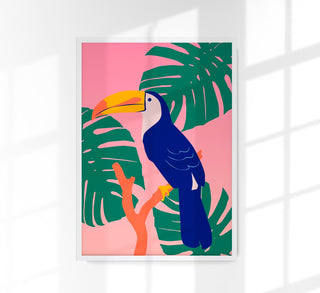 Tropical Toucan Pink Art Poster – Fine Art Print | UV-Resistant | Canvas Edition