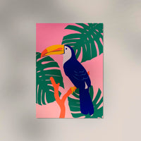 Tropical Toucan Pink Art Poster – Fine Art Print UV-Resistant Canvas — Ansicht 2