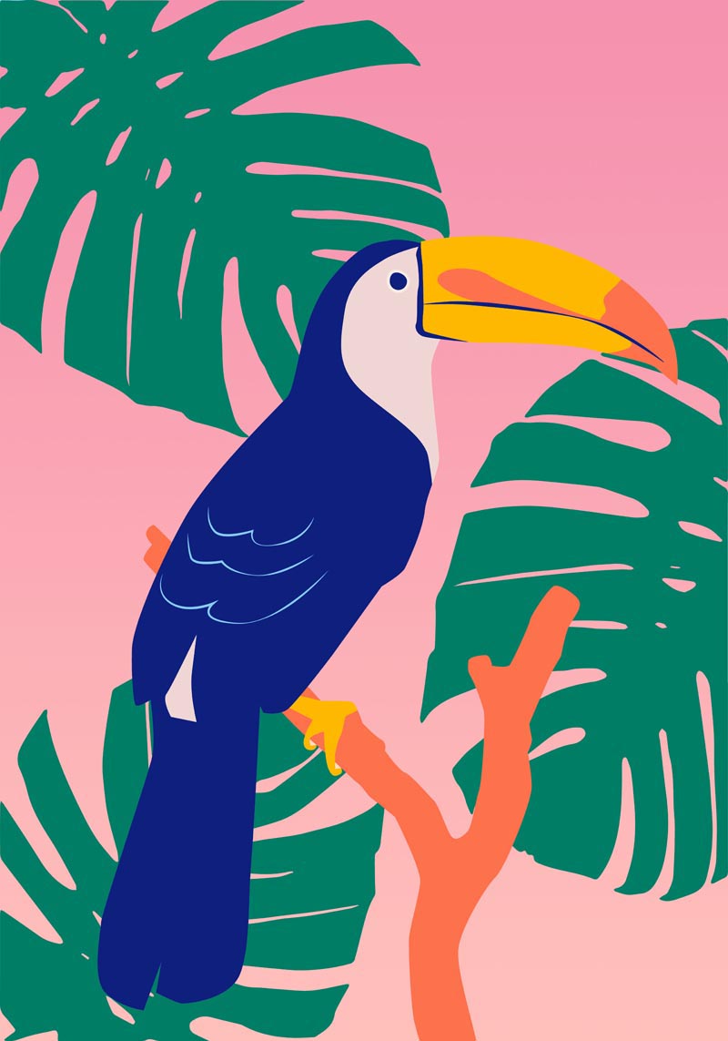 Pink Tropical Set of 2 Prints – Fine Art Print UV-beständig — Ansicht 5