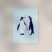 Penguins Blue Poster – Fine Art Wandbild | Stilvoll | Premium Canvas — Ansicht 2