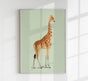 Giraffe Green Poster | Art Print | Modern Giraffe Illustration