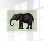 Green Elephant Animal Illustration Poster – Hand-printed Berlin