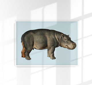 Hippo Blue Illustration – Kunstdruck Poster von Patroa Studio