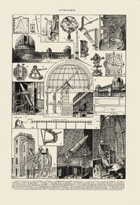 Larousse Astronomy Chart – Poster, Black and White Print — Ansicht 3