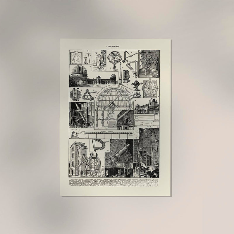 Larousse Astronomy Chart – Poster, Black and White Print — Ansicht 2