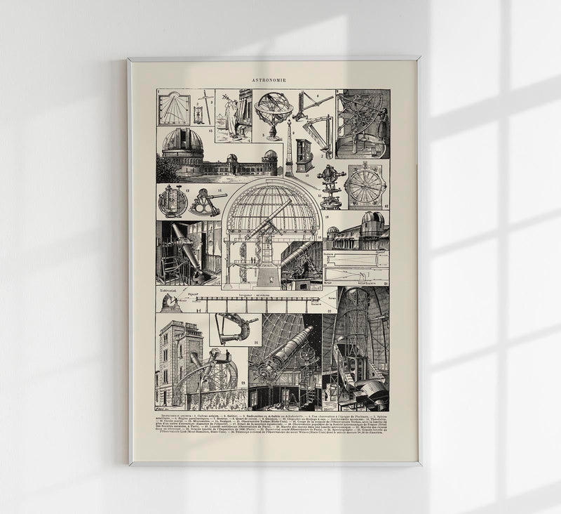 Larousse Astronomy Chart – Poster, Black and White Print — Patroa Studio