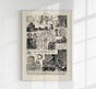 Larousse Astronomy Chart – Poster, Black and White Print