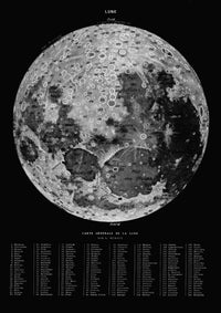 Moon Map Black Astronomical Poster - Print on Archival Paper — Ansicht 3