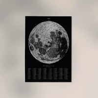 Moon Map Black Astronomical Poster - Print on Archival Paper — Ansicht 2
