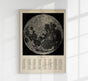 Moon Map Sepia Astronomical Poster – Hand-printed Berlin
