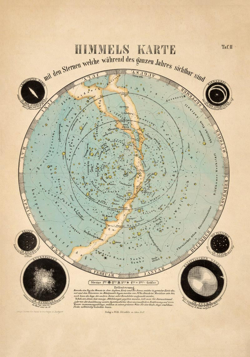 Map of Visible Stars Astronomical Poster – Handprinted Berlin — Ansicht 4