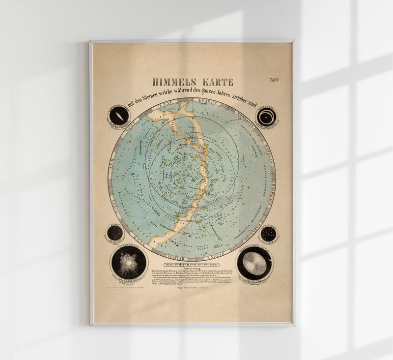 Map of Visible Stars Astronomical Poster – Handprinted Berlin — Patroa Studio