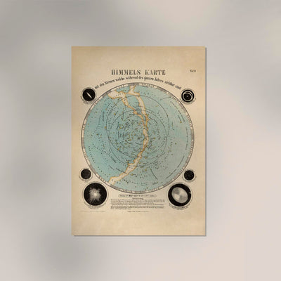 Map of Visible Stars Astronomical Poster – Handprinted Berlin