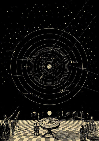 Space Curiosity Astronomy Poster – Hand-printed Berlin