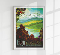 Oasis in Space Vintage Poster – Illustration Astronomie Wanddeko — Ansicht 1