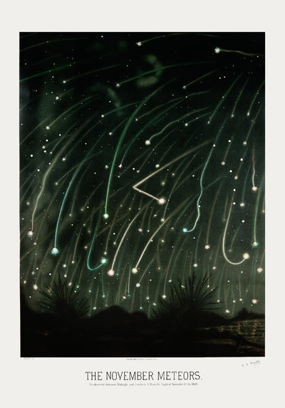 November Meteors by Trouvelot Astronomical Poster – Hand-printed Berlin