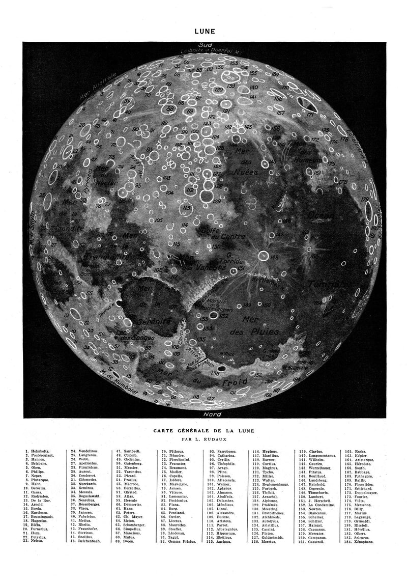 Carte de la lune White Astronomical Poster – Moon Phases Wall Art — Ansicht 3