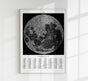 Carte de la lune White Astronomical Poster – Moon Phases Wall Art