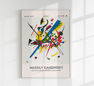 Abstraktes Fine Art Print "Small Worlds Nr 1" von Wassily Kandinsky mit schwebenden Forminseln, kosmischer Farbharmonie und geometrischer Spiritualität für visionäre Interiors
