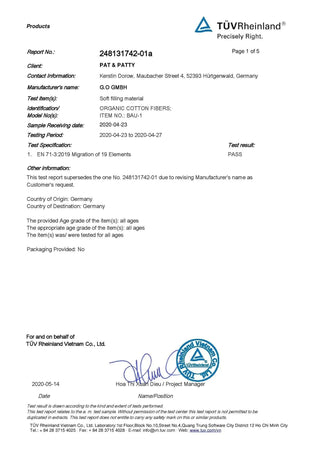 100 % Bio Baumwollwatte – kbA | GOTS-zertifiziert | Nachhaltige Füllwatte für Kissen & DIY