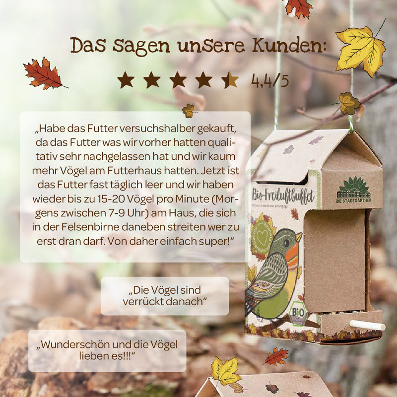Organic Outdoor Buffet for Birds – 200g EU Organic Feed & Perch — Ansicht 6